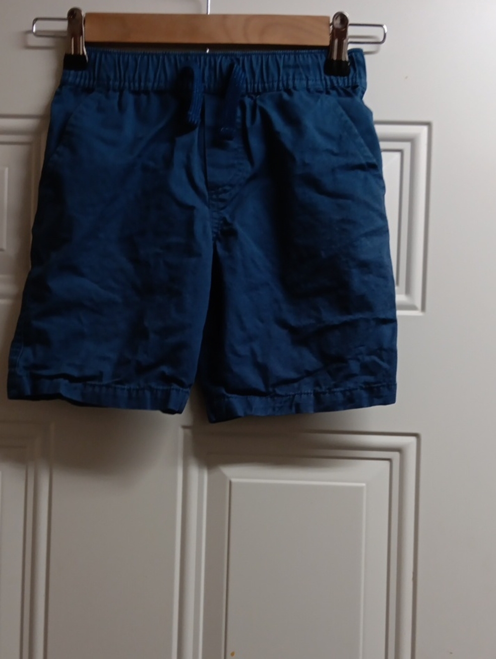 Kids Blue Elastic-Waist Cotton Shorts
